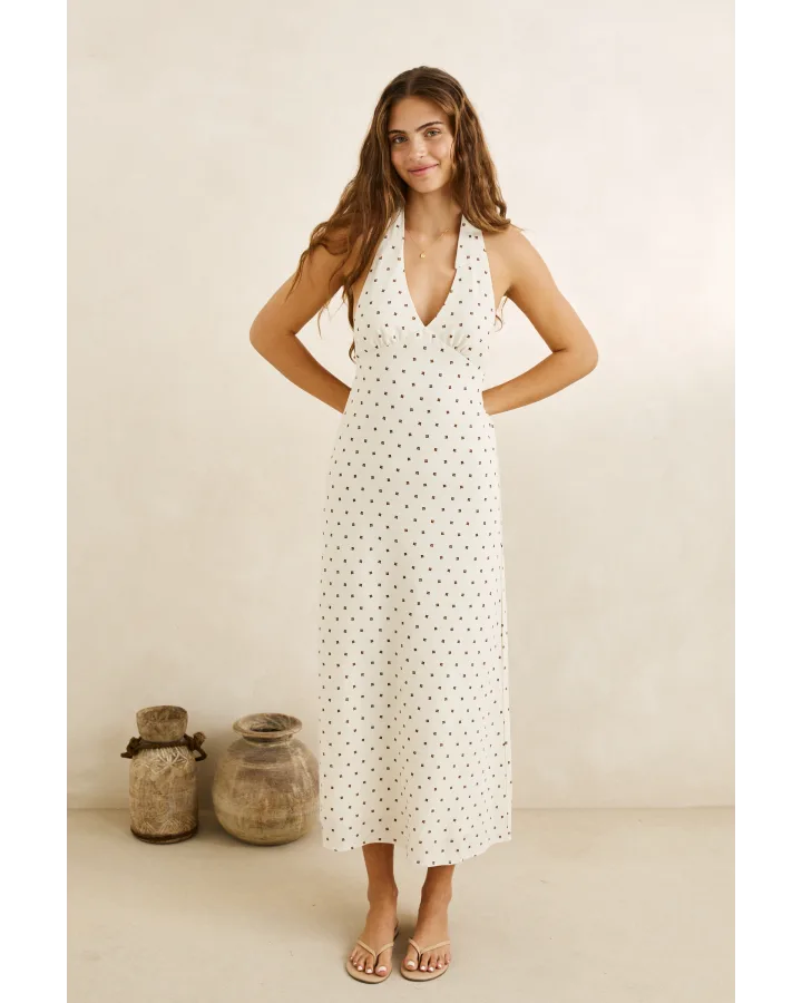 SANDY HALTER NECK MAXI DRESS
