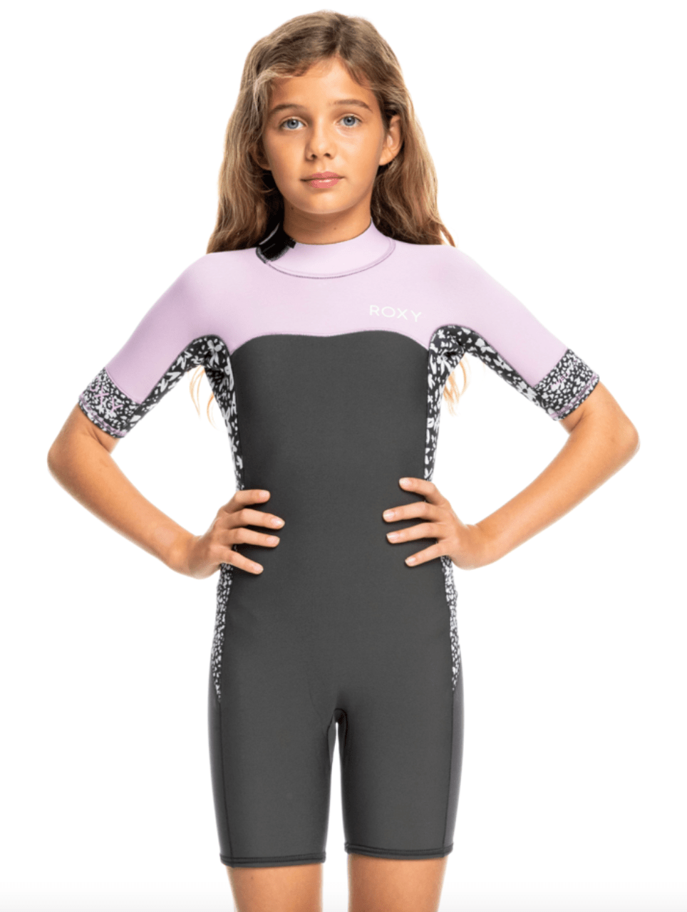 2.0 Swell S Girl SS BZ QLOC - Roxy3613377495491 - Jet/Orchid Bouquet - 10