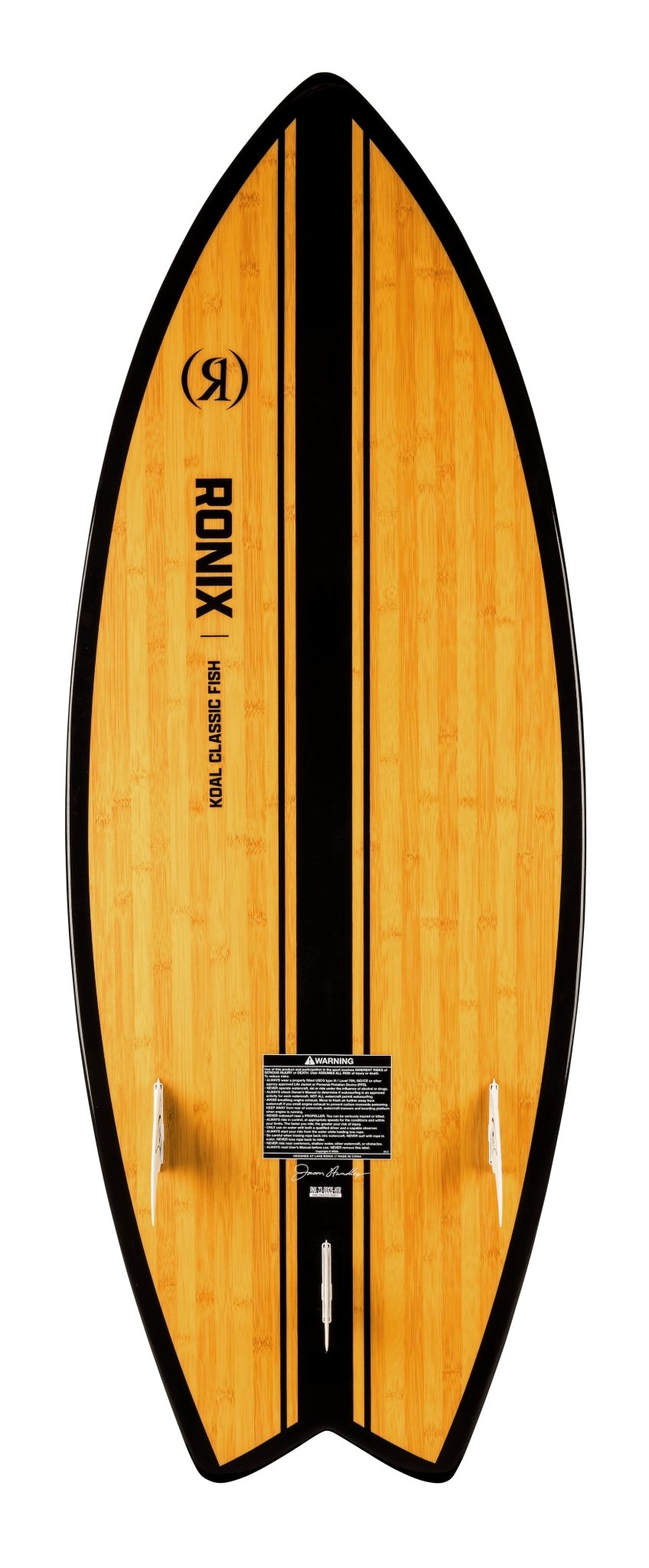 2023 Ronix Koal Classic Fish -Ronix232380-Glossy Black / Bamboo-4 6