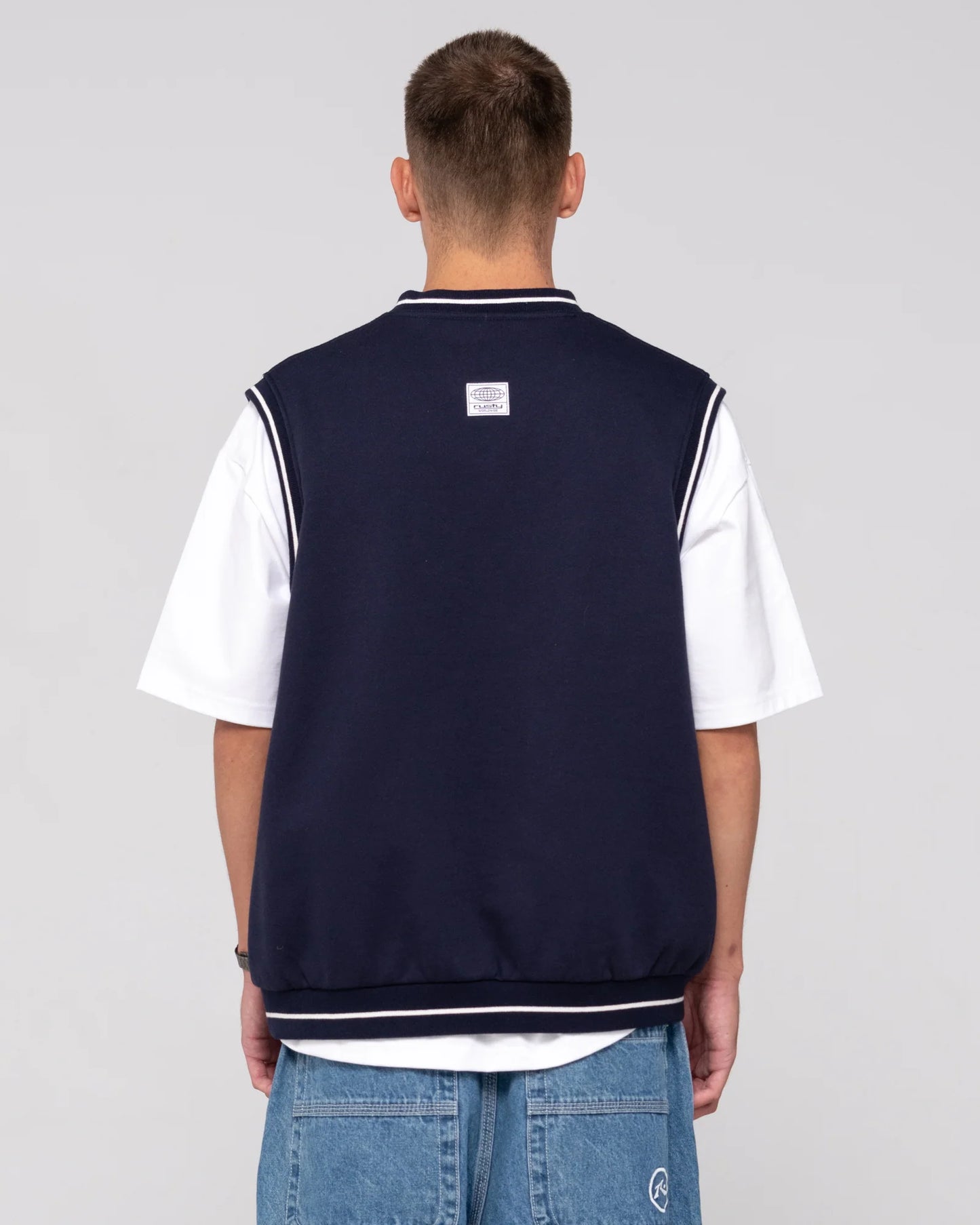 Drop Top V Neck Fleece Vest