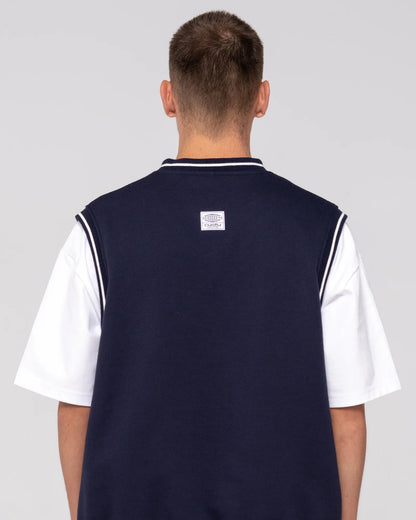 Drop Top V Neck Fleece Vest