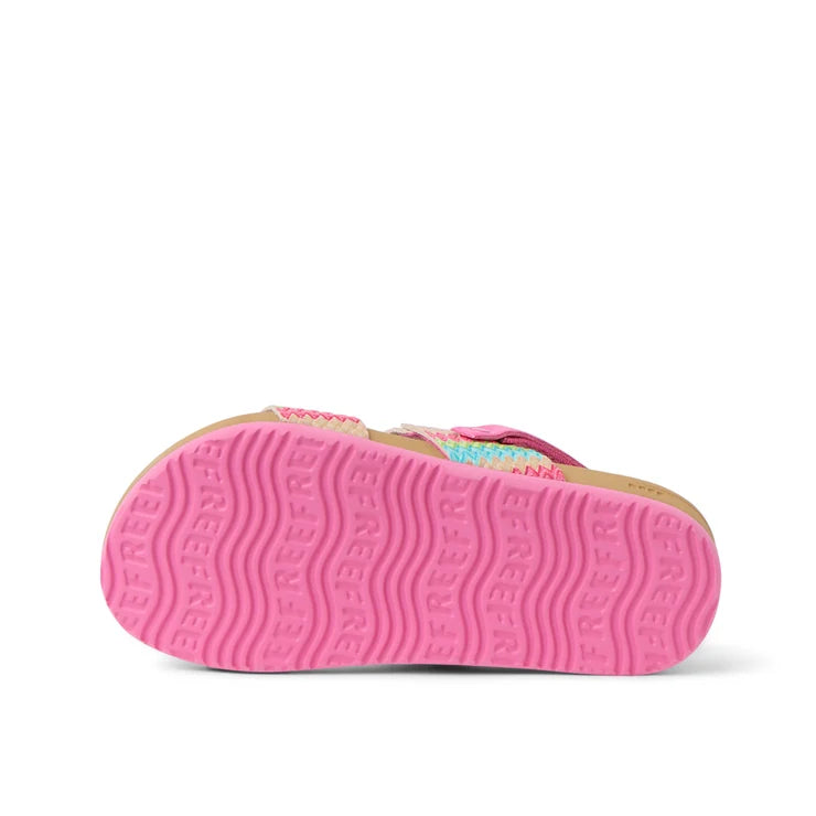 LITTLE CUSHION VISTA PINK MULTI RAFFIA