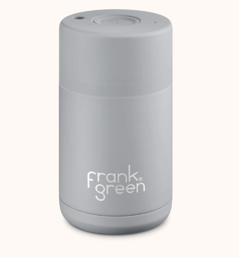 Frank Green Ceramic Reusable Cup Push Button Lid Harbor MIst