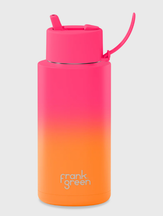 34oz SS Ceramic Reusable Bottle Gradient Flip Straw Lid