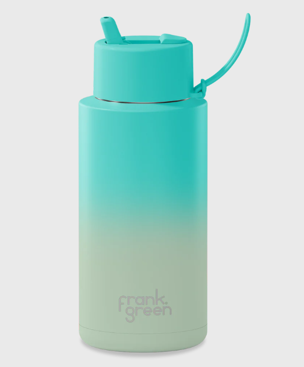 34oz SS Ceramic Reusable Bottle Gradient Flip Straw Lid