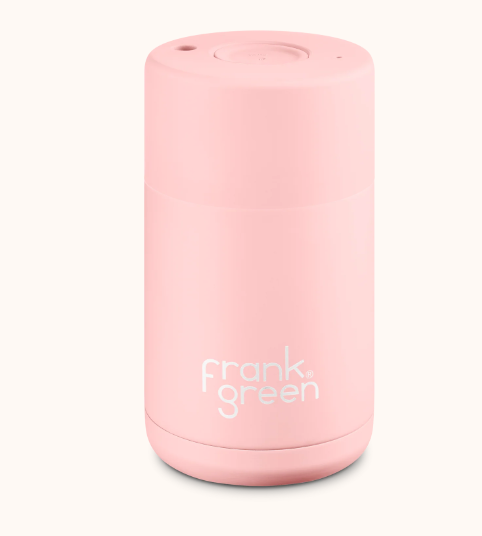 Frank Green Reusable Cup Blushed Push Button Lid