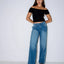 Flip Mommy Low Rise Wide Leg Denim Jean