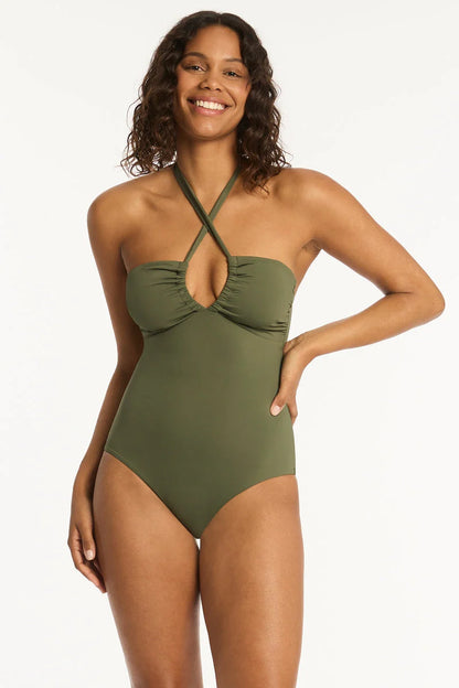 Essentials Halter Bandeau One Piece