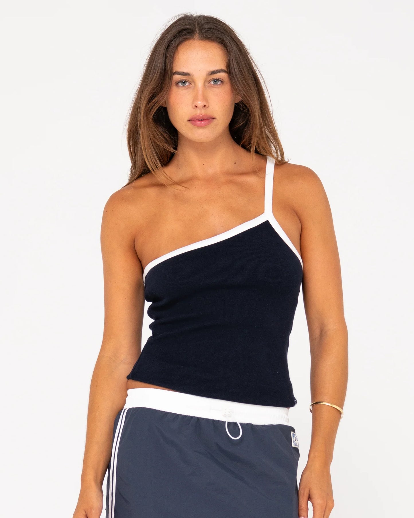 Sling One Shoulder Contrast Skimmer Tank