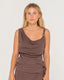 MILOS ASYMMETRIC COWL NECK TOP