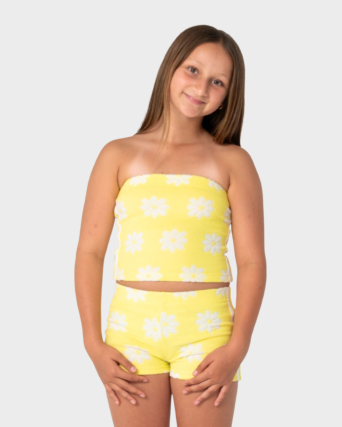 HAZEY DAISY TOWELLING TOP GIRLS