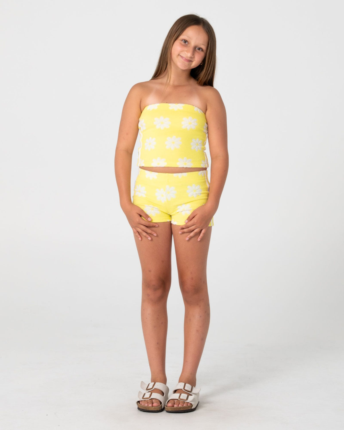 HAZEY DAISY TOWELLING TOP GIRLS