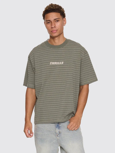 Built To Last Stripe Oversize Box Crop Tee