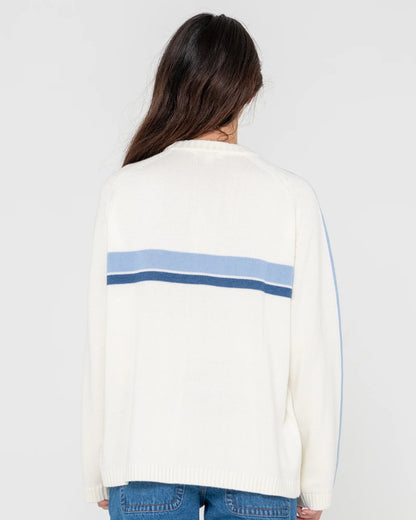 White Lines Crew Neck LS Knit