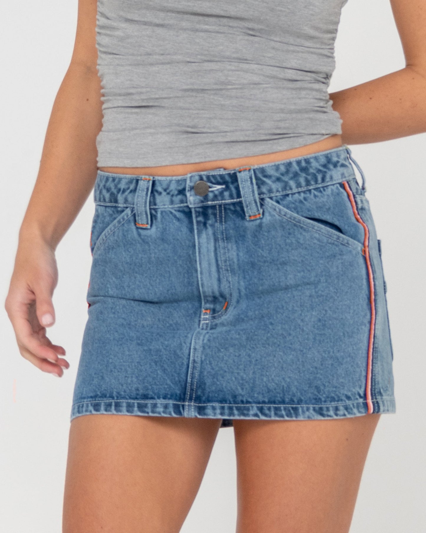 FLIP MOMMY LOW RISE MINI DENIM SKIRT