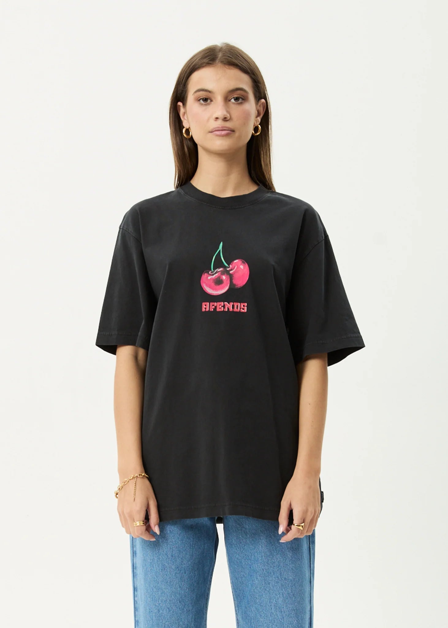 Abiza - Recycled Retro Fit Tee - AfendsM254004-STONE BLACK-L