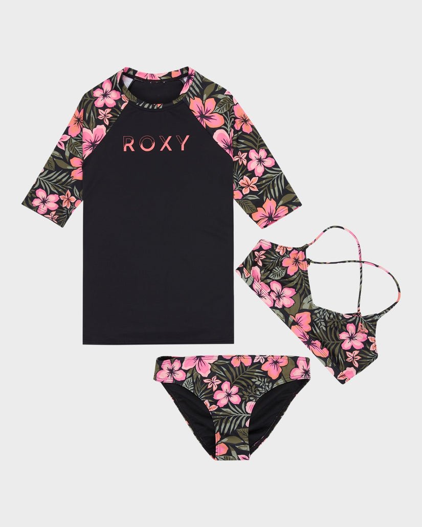 ACTIVE FLORAL RG SWIM SET PACK - RoxyERGWR03458 - Anthracite fearless - 14/XL