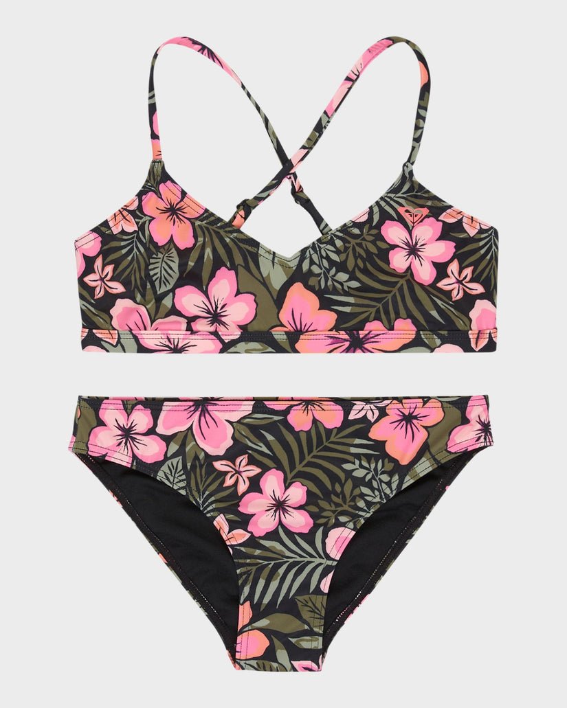 ACTIVE FLORAL RG SWIM SET PACK - RoxyERGWR03458 - Anthracite fearless - 14/XL