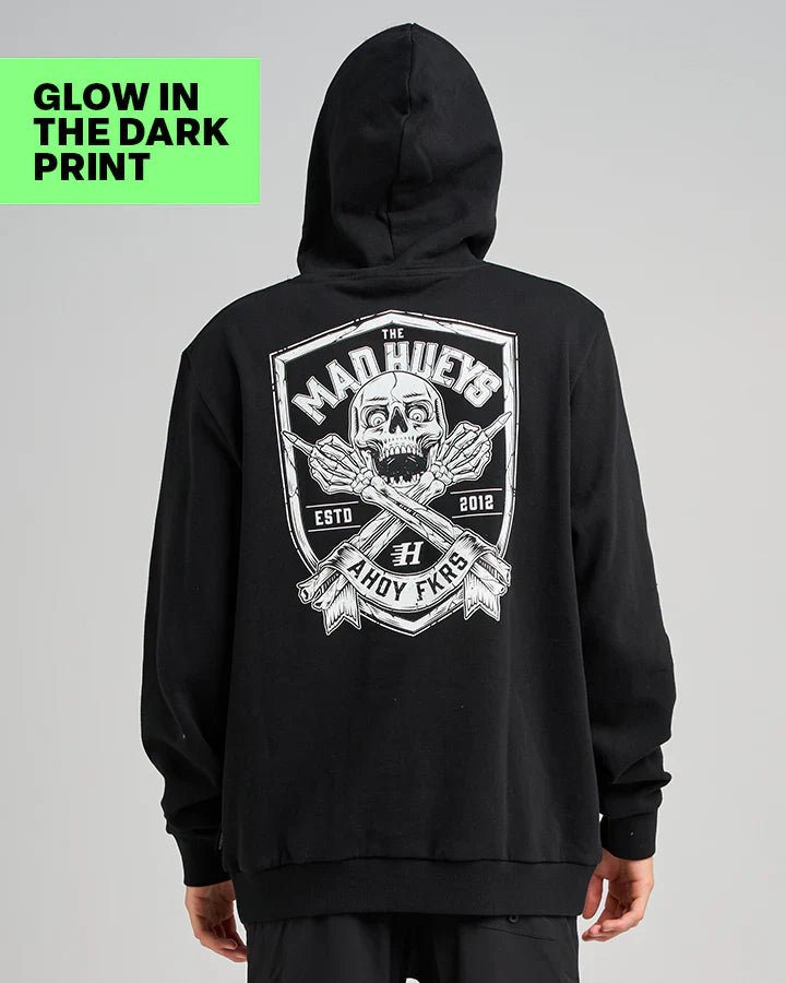 Ahoy Fkrs Sheild Hooded Pullover - The Mad HueysH225M08004 - BLK - Black - L
