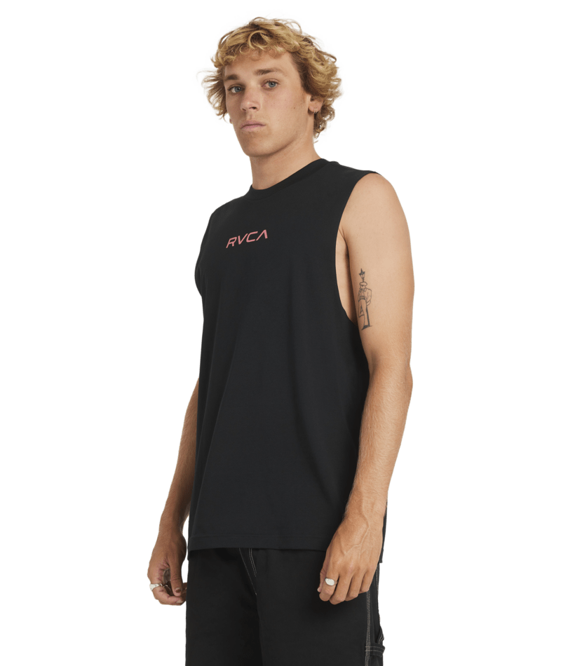 ALOHA TOWN MUSCLE - RVCA23A374556 - BLACK - S