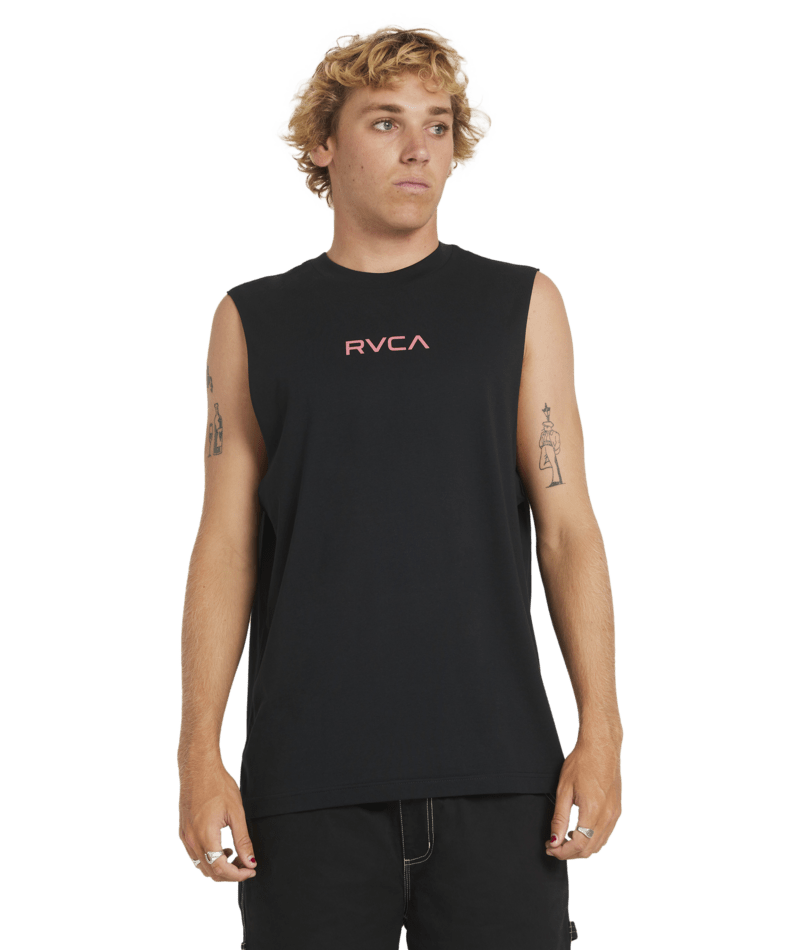 ALOHA TOWN MUSCLE - RVCA23A374556 - BLACK - S