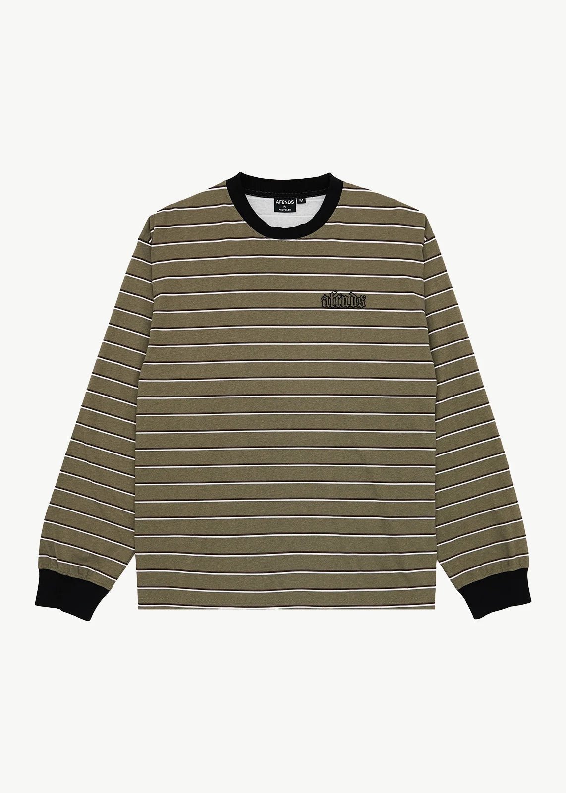 Altitude - Recycled Boxy Long Sleeve Tee - AfendsM262062-STONE STRIPE-XS