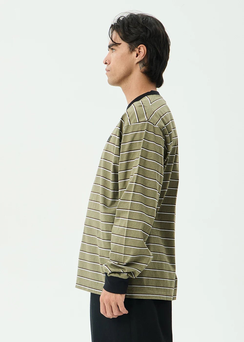 Altitude - Recycled Boxy Long Sleeve Tee - AfendsM262062-STONE STRIPE-XS