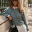 Altitude - Recycled Long Sleeve Tee - AfendsW262061- Pine Stripe-S