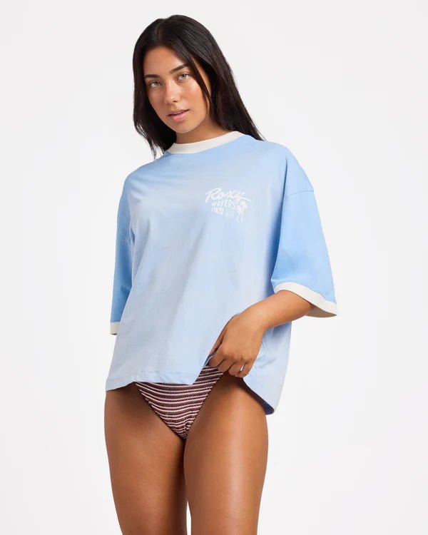 ANGOURIE BOX TEE -RoxyURJZT04021-PLACID BLUE-XS