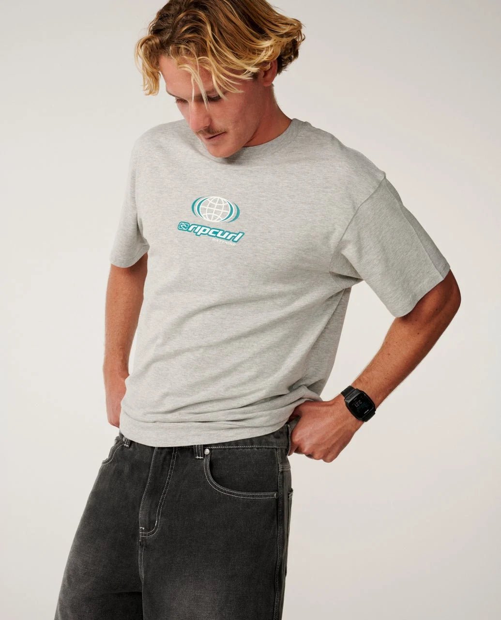 ARCHIVE GLOBAL TEE -Rip Curl14LMTE-Grey Marle-XS