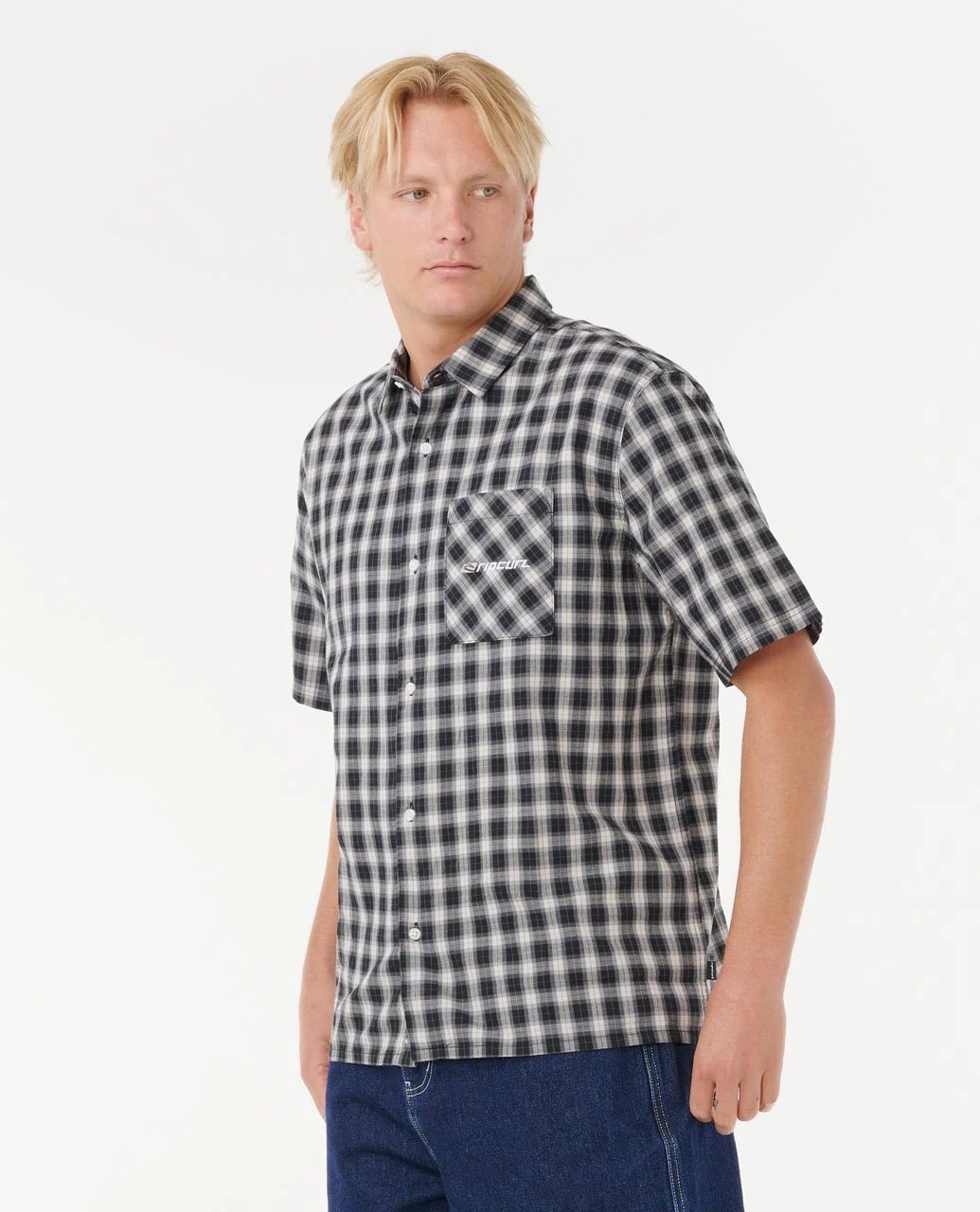 ARCHIVE SCRIPT PLAID S/S SHIRT - Rip Curl05VMSH-BLACK-M