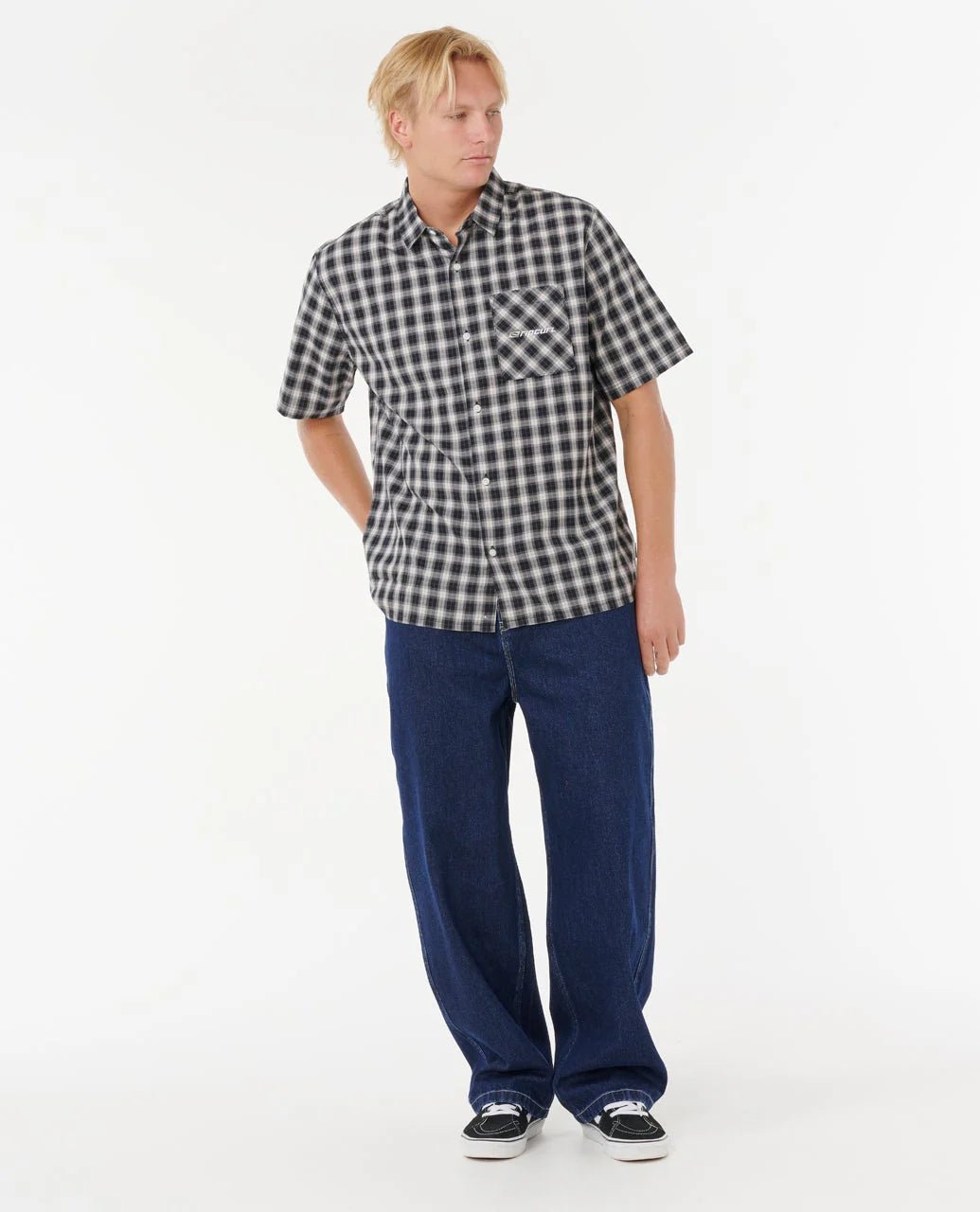 ARCHIVE SCRIPT PLAID S/S SHIRT - Rip Curl05VMSH-BLACK-M