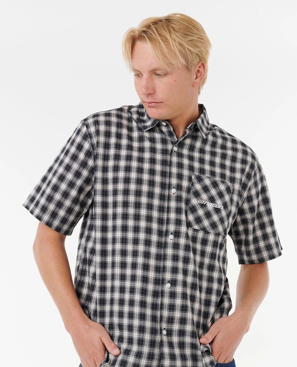 ARCHIVE SCRIPT PLAID S/S SHIRT - Rip Curl05VMSH-BLACK-M