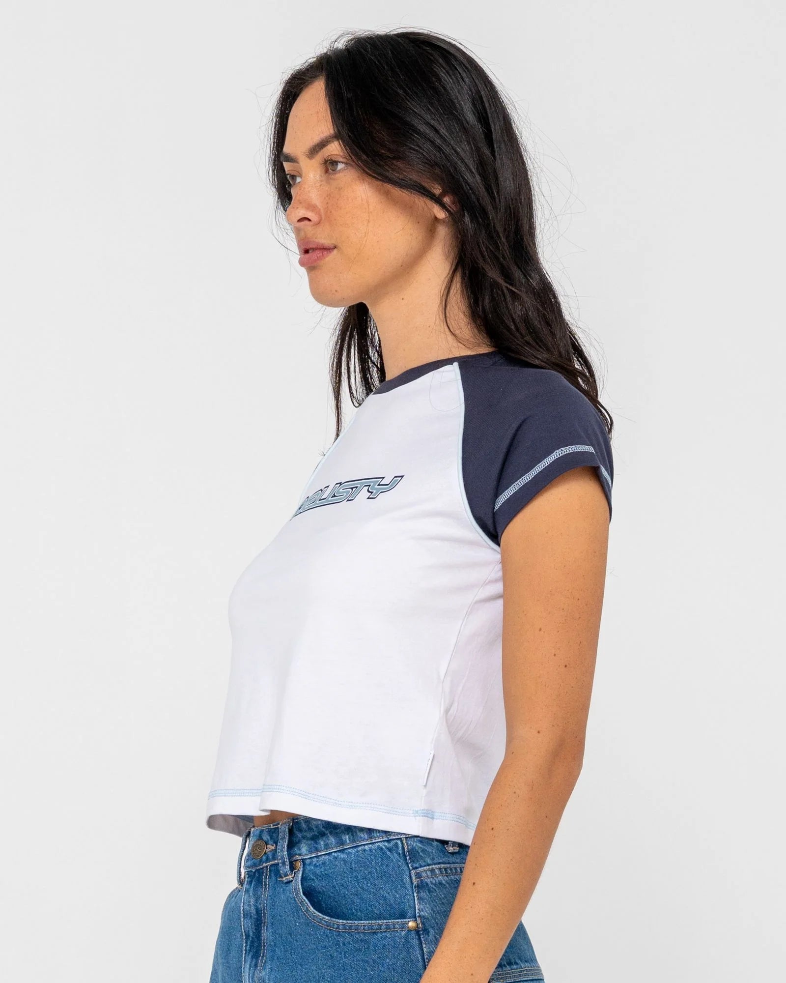 ARCHIVED RAGLAN MINI TEE - RustyTTL1445-WHITE-6
