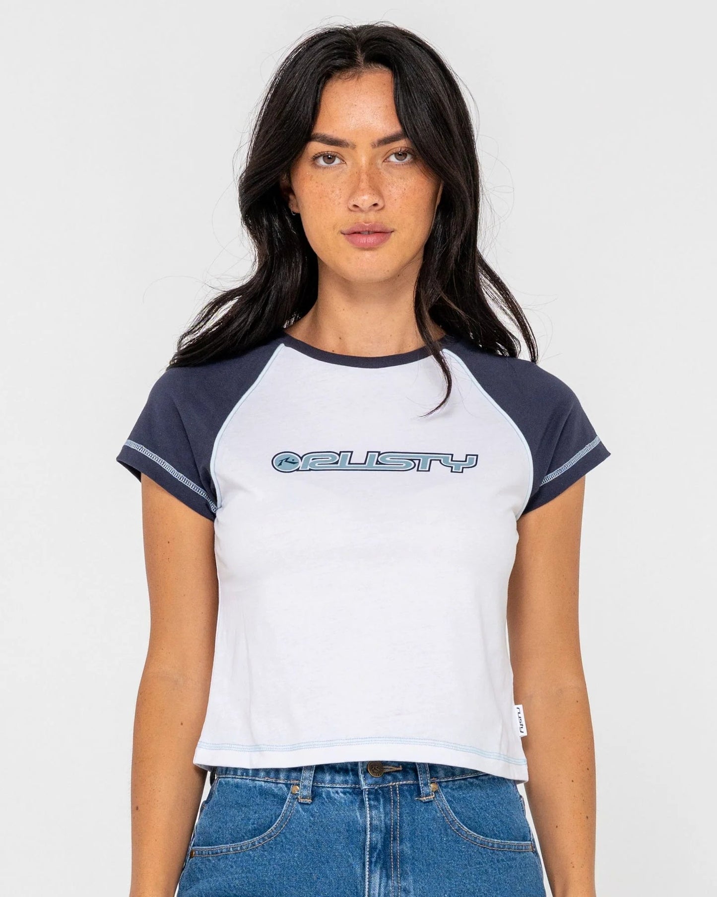 ARCHIVED RAGLAN MINI TEE - RustyTTL1445-WHITE-6