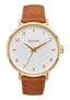 Arrow Leather Watch - Nixon3608700869988 - Gold/White/Saddle