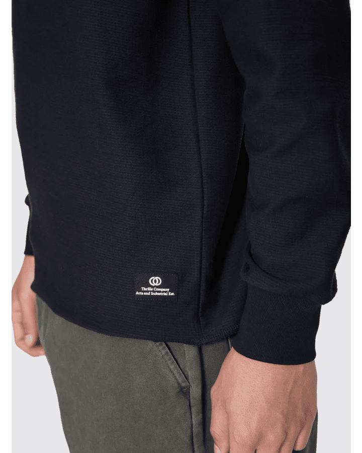 Arts & Industrial Slub Waffle Long Sleeve Tee - ThrillsTA26-165B-Black-S