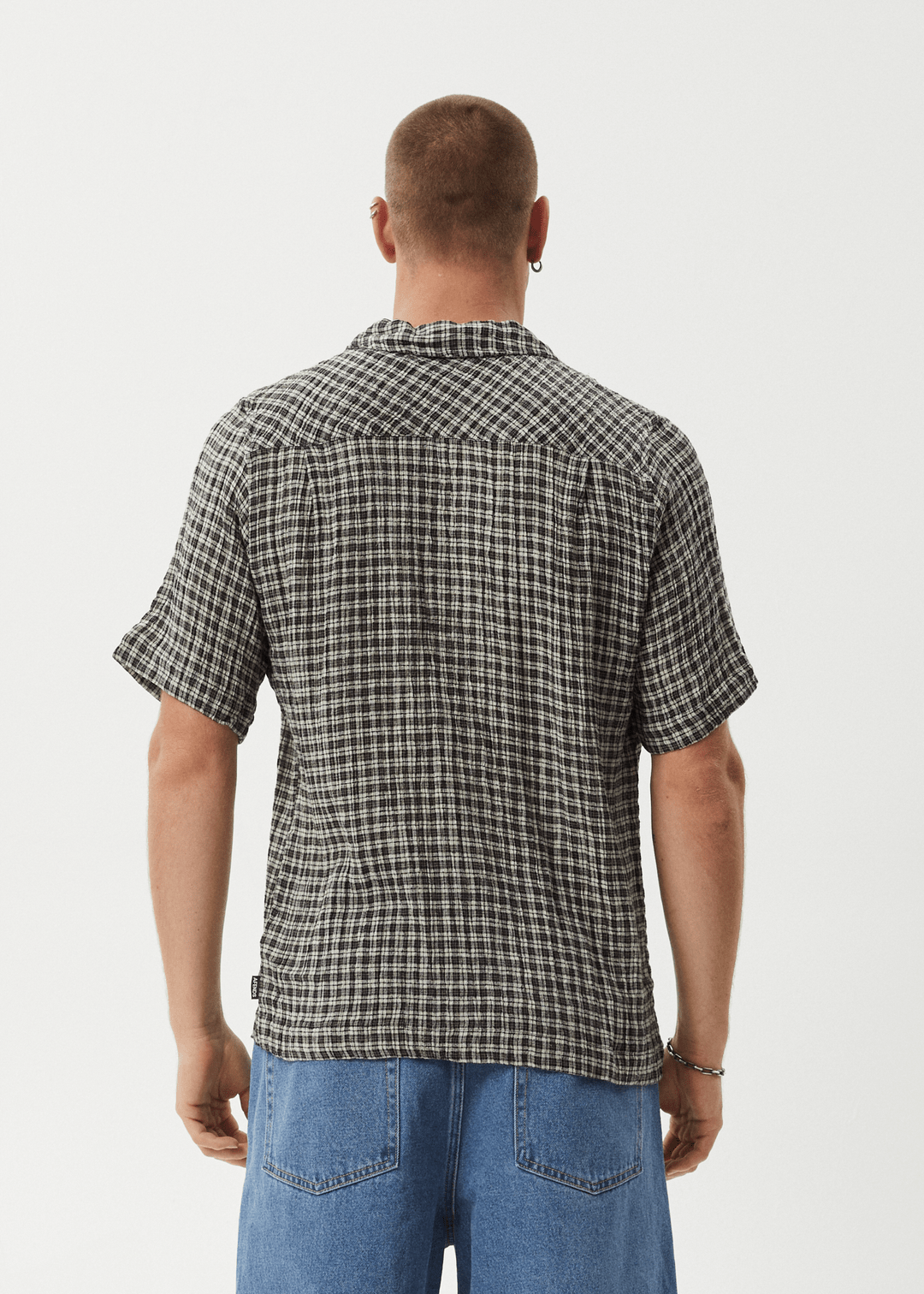 Asta - Seersucker Regular Shirt - AfendsM233257 - STEEL CHECK - S