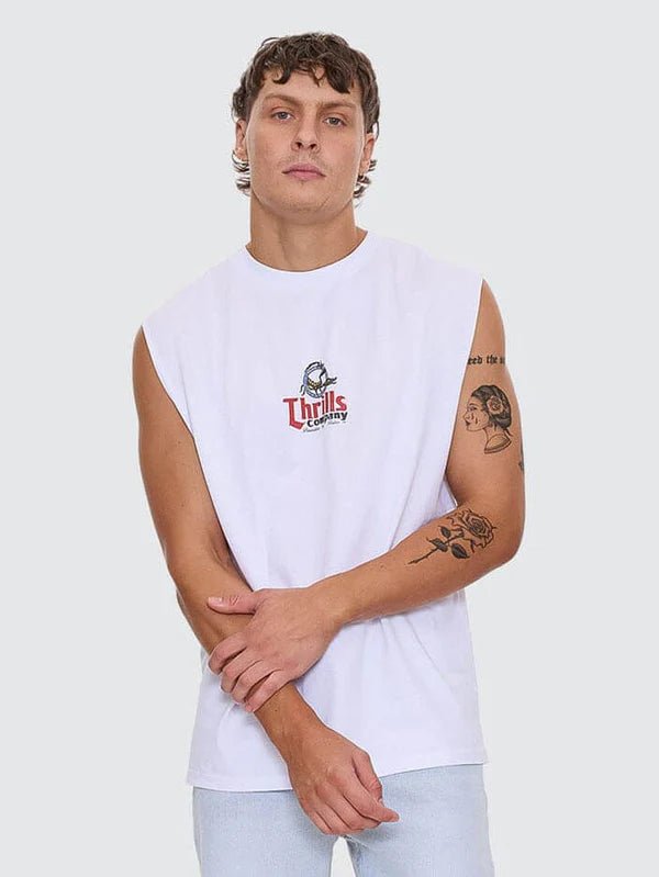 Banquet Merch Fit Muscle Tee - ThrillsTR25-123A-White-S