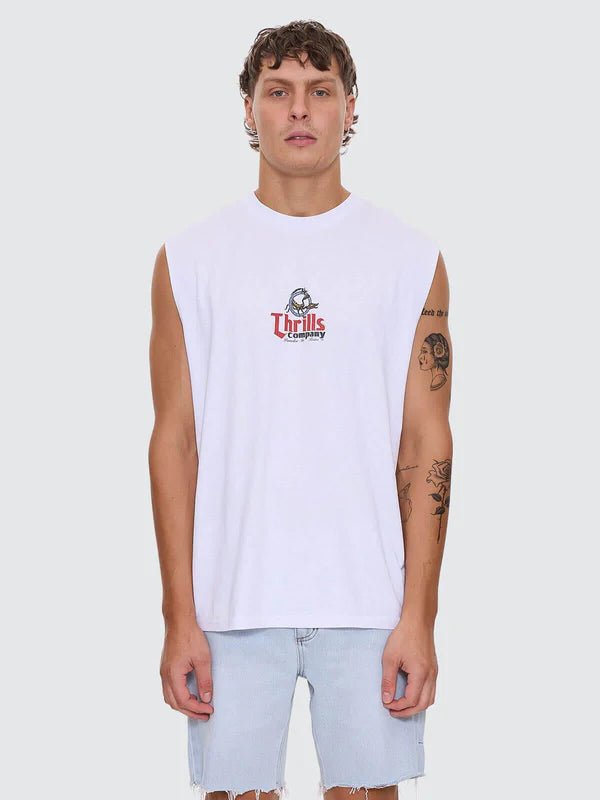 Banquet Merch Fit Muscle Tee - ThrillsTR25-123A-White-S