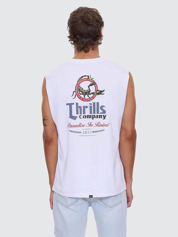 Banquet Merch Fit Muscle Tee - ThrillsTR25-123A-White-S
