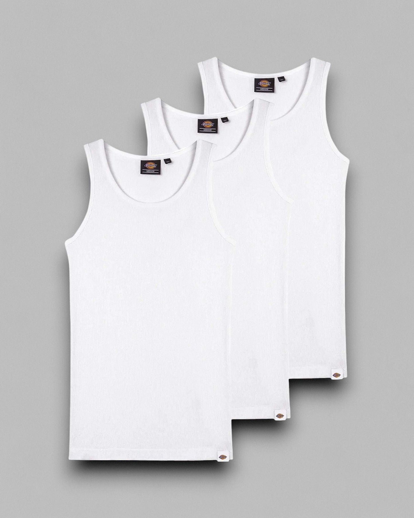 Basic Singlet 3 Pack Classic Rib Singlet - DickiesDM324 - SV04 - White - S