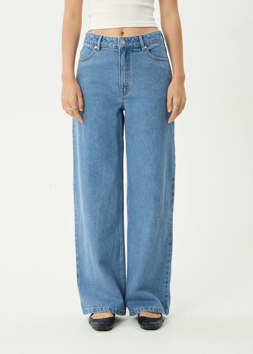 Bella - Denim Wide Leg Baggy Jean - AfendsW250459- Worn Blue-24