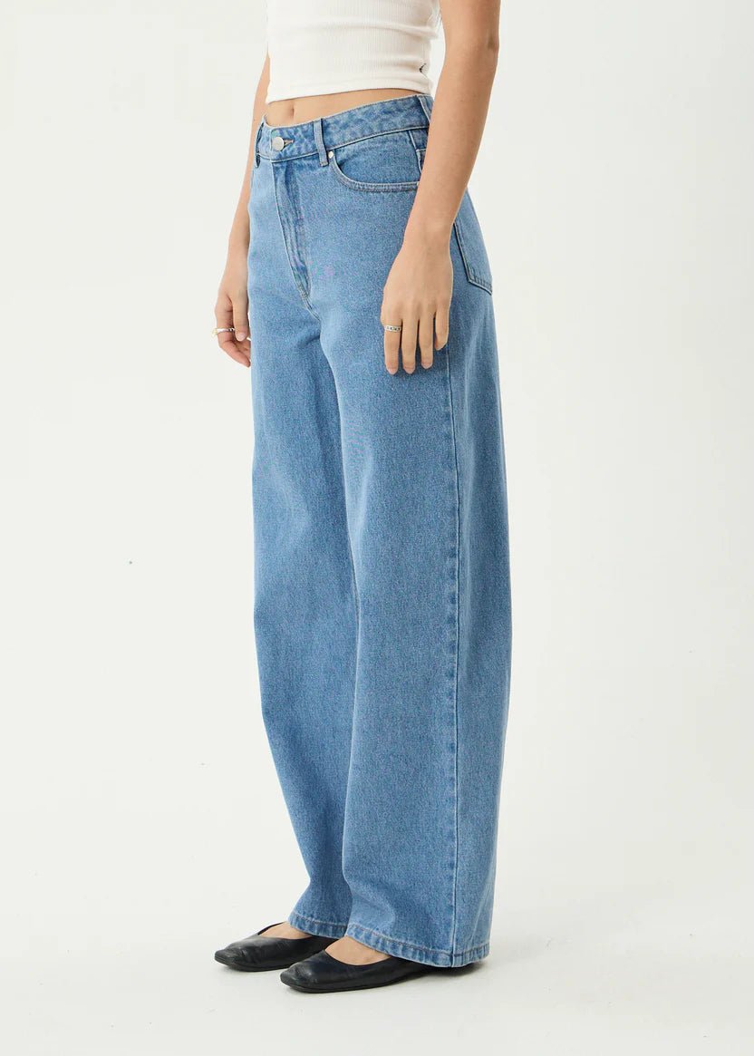Bella - Denim Wide Leg Baggy Jean - AfendsW250459- Worn Blue-24