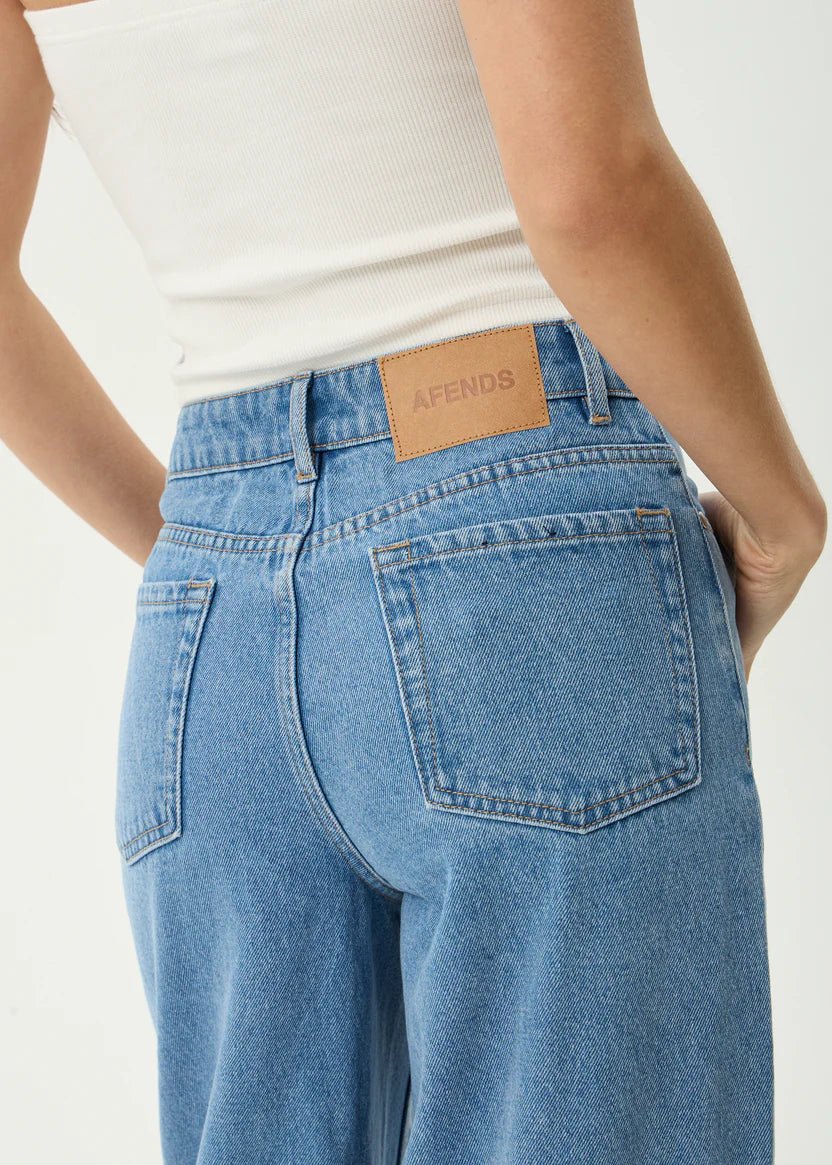 Bella - Denim Wide Leg Baggy Jean - AfendsW250459- Worn Blue-24