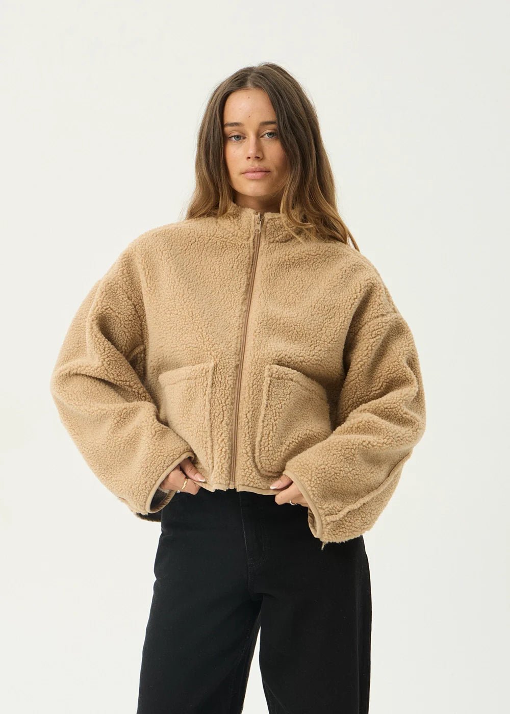 Berlin Check - Reversible Recycled Polar Fleece Jacket - AfendsW262581-ALMOND-XS