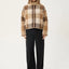 Berlin Check - Reversible Recycled Polar Fleece Jacket - AfendsW262581-ALMOND-XS