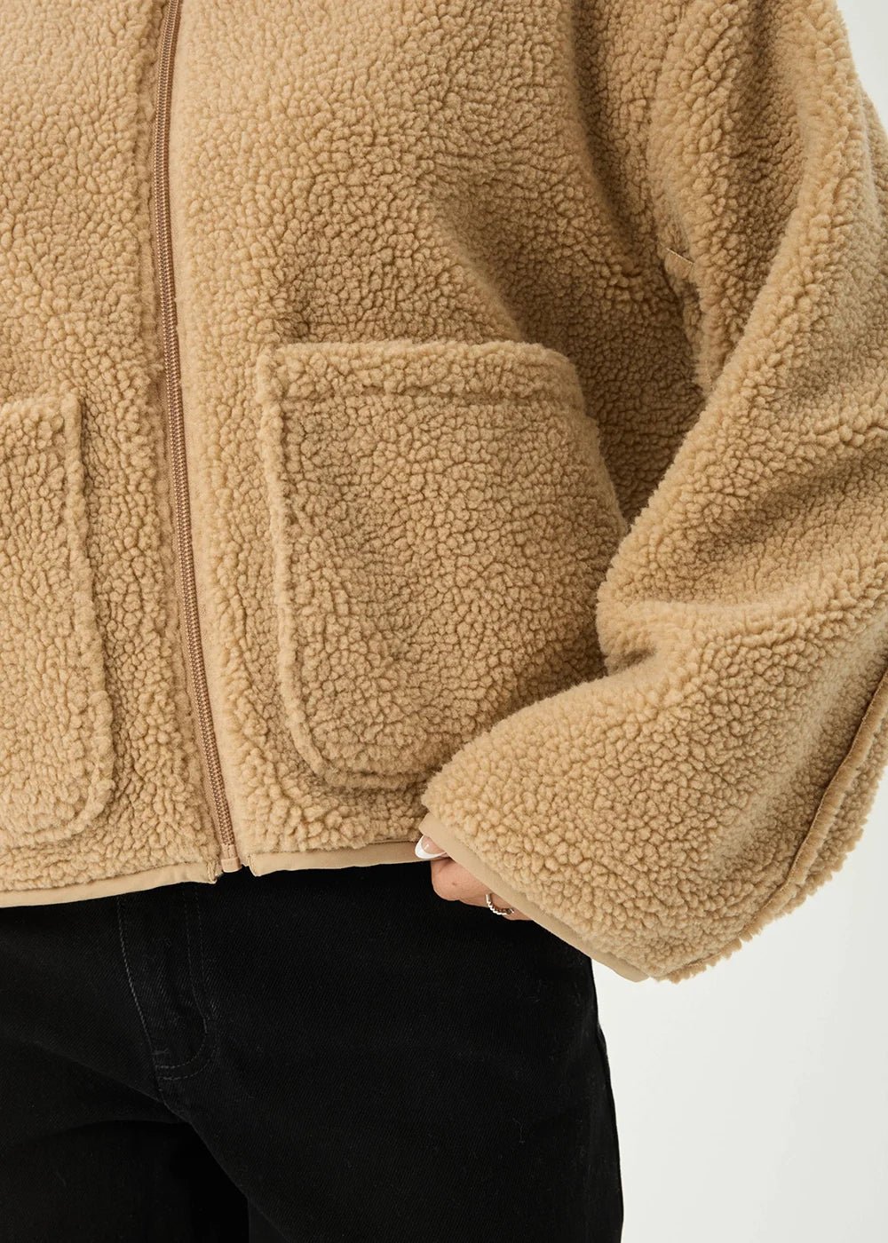 Berlin Check - Reversible Recycled Polar Fleece Jacket - AfendsW262581-ALMOND-XS