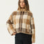 Berlin Check - Reversible Recycled Polar Fleece Jacket - AfendsW262581-ALMOND-XS
