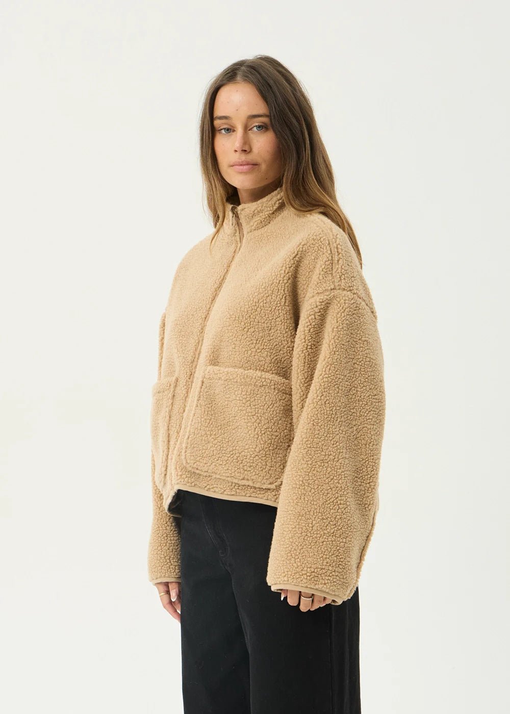 Berlin Check - Reversible Recycled Polar Fleece Jacket - AfendsW262581-ALMOND-XS